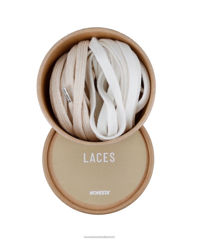cotton_shoelaces_99_beige_10_white_4620j313_novesta_accessories.jpg Cotton Shoelaces 99 Beige/10 White 4620J313 Novesta Accessories - Image 1