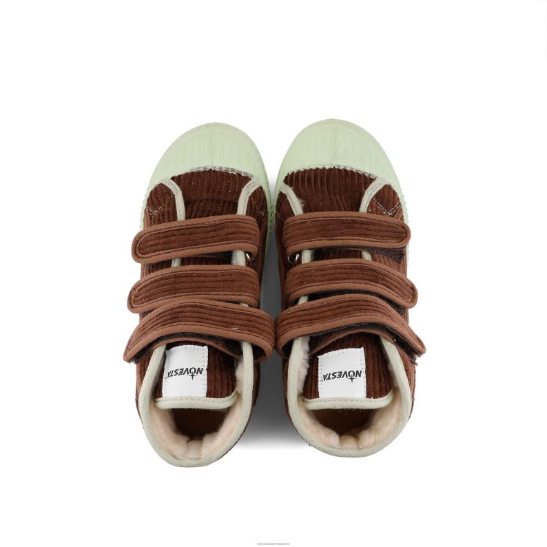 S.D.Kid Vel.Cord W Brown/Mint 4620J250 Novesta Vegan Shoes - Image 2