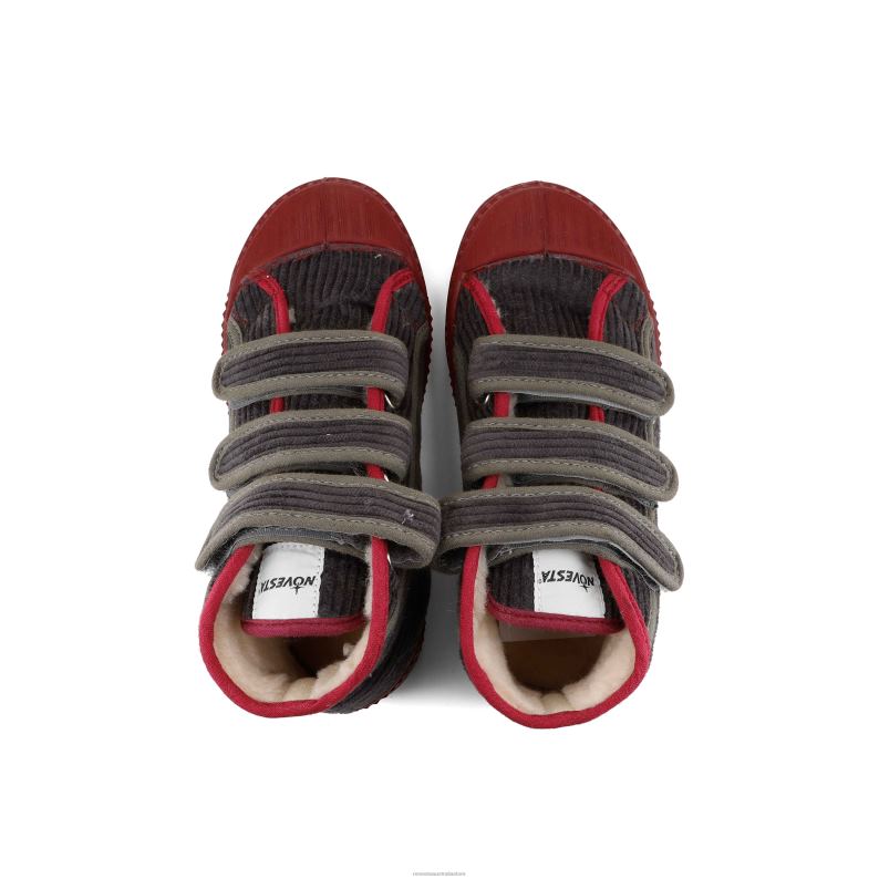 S.D.Kid Vel.Cord W D.Gry/Rubin 4620J251 Novesta Vegan Shoes - Image 2