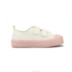 S.M.Kid Velcro 10 Wht/333 Pink 4620J285 Novesta Vegan Shoes