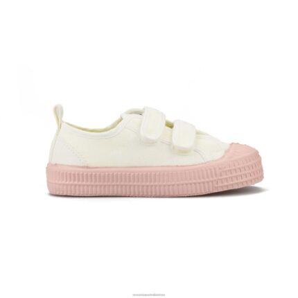 S.M.Kid Velcro 10 Wht/333 Pink 4620J285 Novesta Vegan Shoes