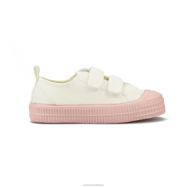 S.M.Kid Velcro 10 Wht/333 Pink 4620J285 Novesta Vegan Shoes - Image 1