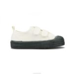 S.M.Kid Velcro 10 Wht/515 Grn 4620J284 Novesta Vegan Shoes