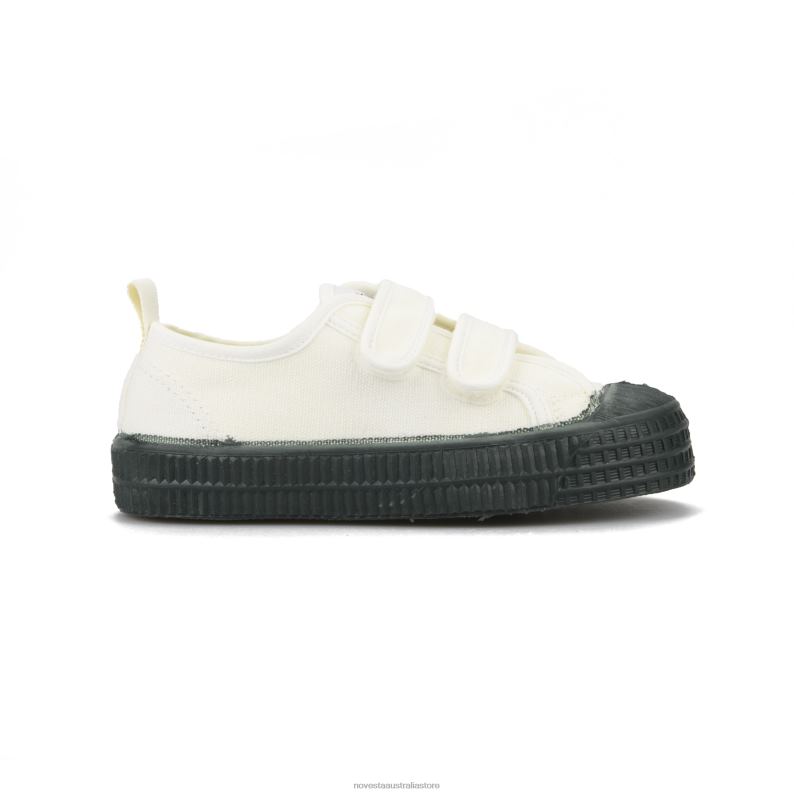 S.M.Kid Velcro 10 Wht/515 Grn 4620J284 Novesta Vegan Shoes - Image 1