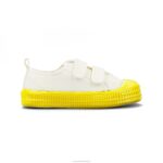 S.M.Kid Velcro 10 Wht/823 Yelw 4620J283 Novesta Vegan Shoes
