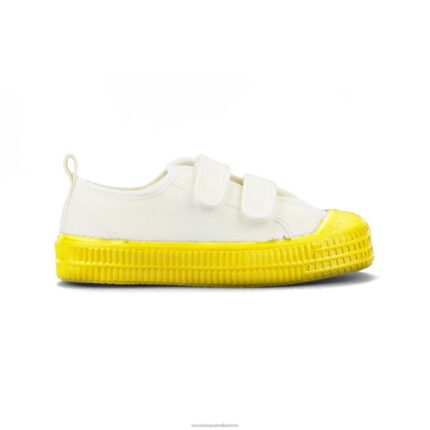 S.M.Kid Velcro 10 Wht/823 Yelw 4620J283 Novesta Vegan Shoes