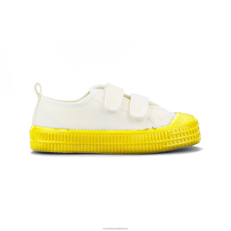 S.M.Kid Velcro 10 Wht/823 Yelw 4620J283 Novesta Vegan Shoes - Image 1