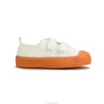S.M.Kid Velcro 10 Wht/840 Oran 4620J282 Novesta Vegan Shoes - Image 3