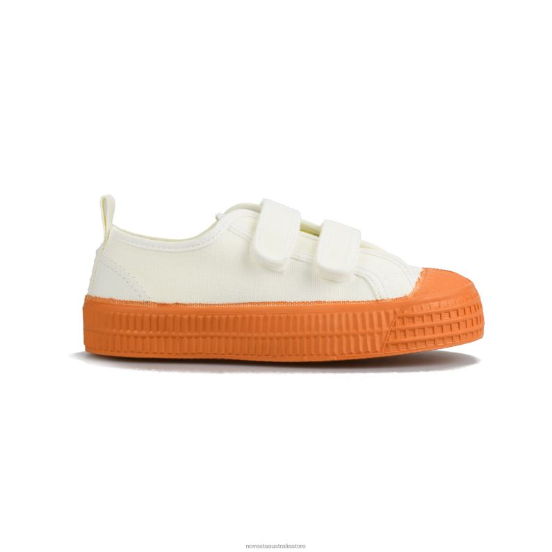 S.M.Kid Velcro 10 Wht/840 Oran 4620J282 Novesta Vegan Shoes - Image 3