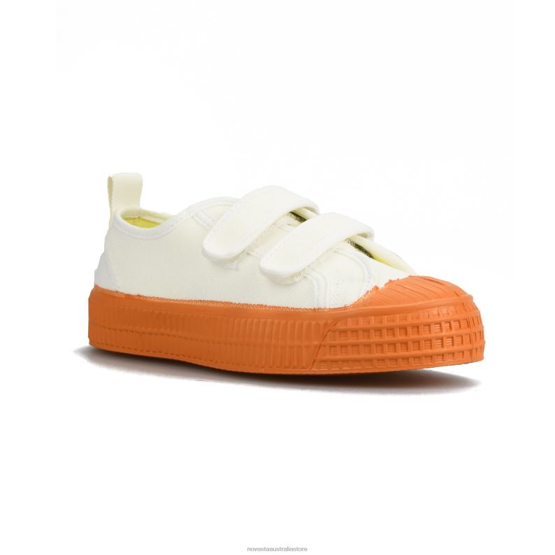 S.M.Kid Velcro 10 Wht/840 Oran 4620J282 Novesta Vegan Shoes - Image 1