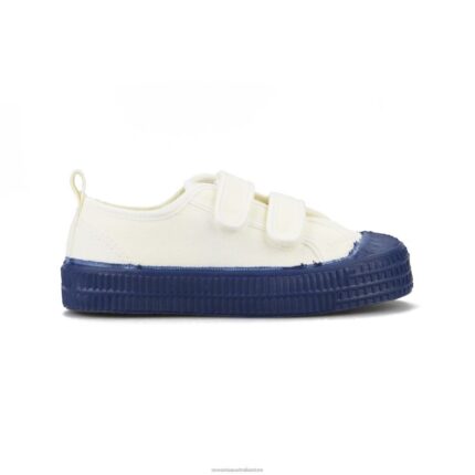 S.M.Kid Velcro 10 Wht/938 Navy 4620J281 Novesta Vegan Shoes