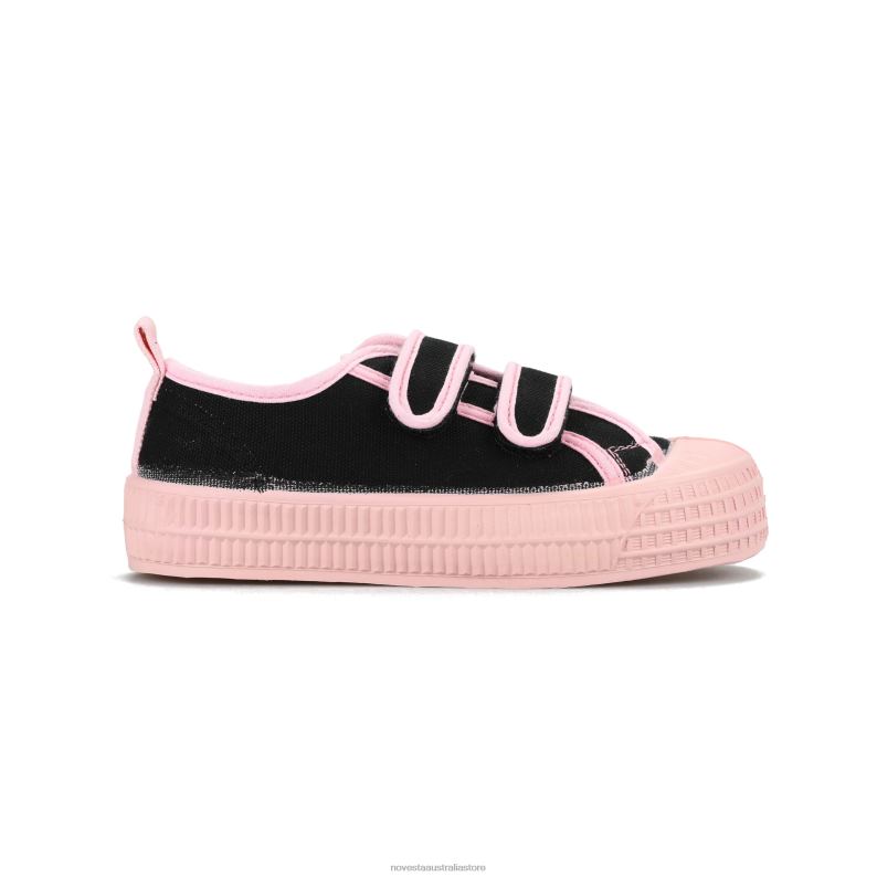 s_m_kid_velcro_60_blk_333_pnk_4620j277_novesta_vegan_shoes.jpg S.M.Kid Velcro 60 Blk/333 Pnk 4620J277 Novesta Vegan Shoes - Image 1