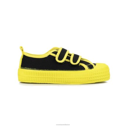 S.M.Kid Velcro 60 Blk/823 Ylw 4620J275 Novesta Vegan Shoes