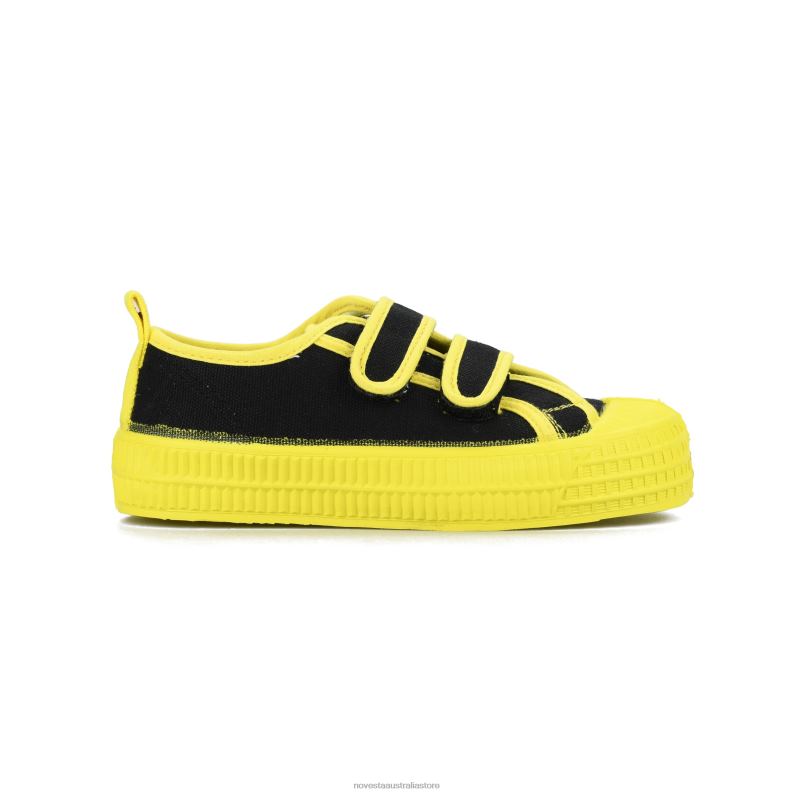 S.M.Kid Velcro 60 Blk/823 Ylw 4620J275 Novesta Vegan Shoes - Image 1