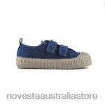 S.M.Kid Velcro 92 Azure 4620J264 Novesta Vegan Shoes - Image 3