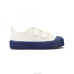 S.M.Kid Velcro 10 Wht/938 Navy 4620J281 Novesta Vegan Shoes